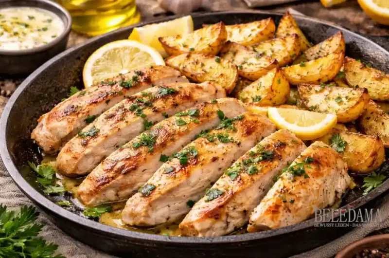 Rezept Zitronen-Hähnchen mit Ofenkartoffeln