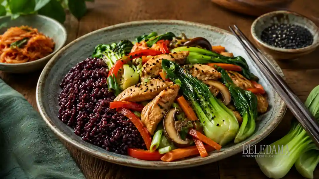 Pak Choi Hähnchen-Pfanne