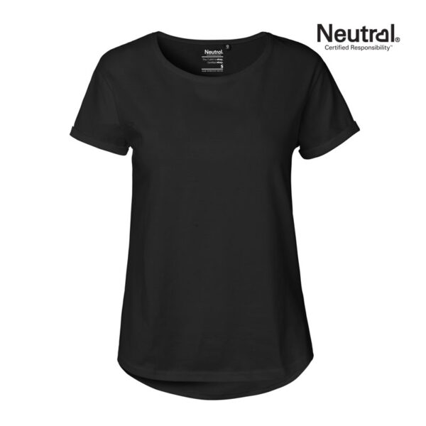 Damen T-Shirt mit Rollärmeln – Bild 6